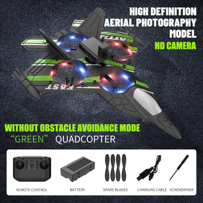 Aircraft RC Plane with Camera Remote Control Helicopter Obstacle Avoidance Fighter 2.4G Airplane EPP Foam Kids Christmas Toys