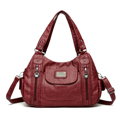 Luxury Designer Handbag Women High capacity Vintage Soft Leather Ladies Casual Large Capacity Shoulder Crossbody Bag Travel Sac