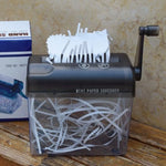 Portable Manual Paper Shredder Easy to Use with Transparent Plastic Window Bin Suitable for Home Office Shelf