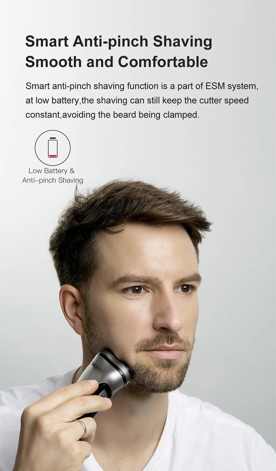 Blackstone Electrical Rotary Shaver for Men, 3D Floating Blade Washable Type-C USB Rechargeable Shaving Beard Machine, ENCHEN