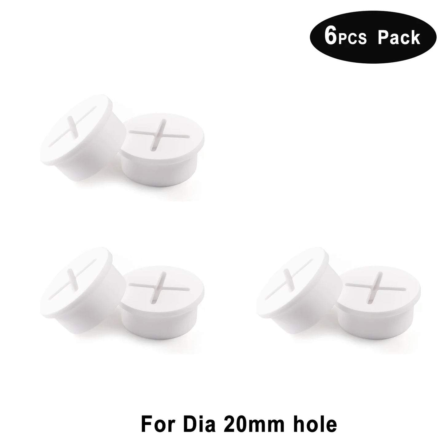 Desk Cord Grommet, Flexible Silicone Cable Hole Cover, Wire Organizer, Cable Pass Through, Round Gasket White