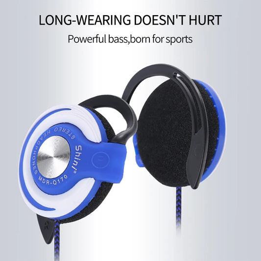 Q170 Universal 3.5mm Wired Headphones, HIFI Heavy Bass Headset, Over-ear Adjustable Ear Hook Earphones, Music Earphone