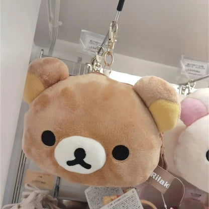 Hot Sale Anime Rilakkuma Expansion Wallet Purse Cartoon Bear Face Small Short Wallets Girls Cute Purses Money Clips Bag Toy gift