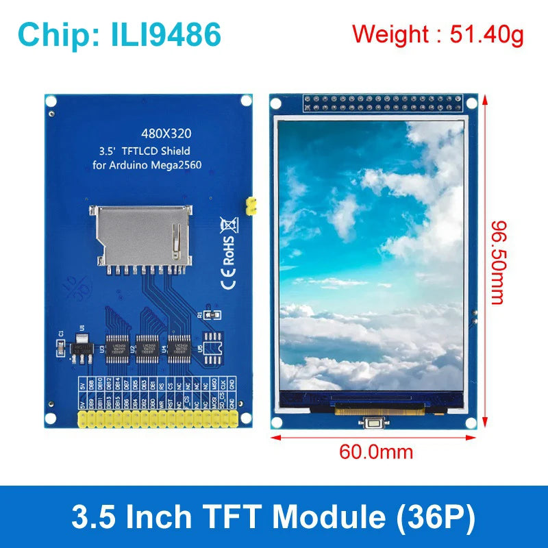 TFT Display, 0.96/1.3/1.44/1.8/2.4/2.8/3.5 Inch TFT Full Color Screen LCD Module, ST7735 ILI9341 Driver Interface SPI for Arduino