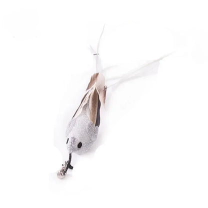 Interactive Cat Toy Hands-Free Cat Stick Playing Kitten Playing Teaser Wand Toy Suction Cup Bird/Feather Cat Wand Pet Supplies