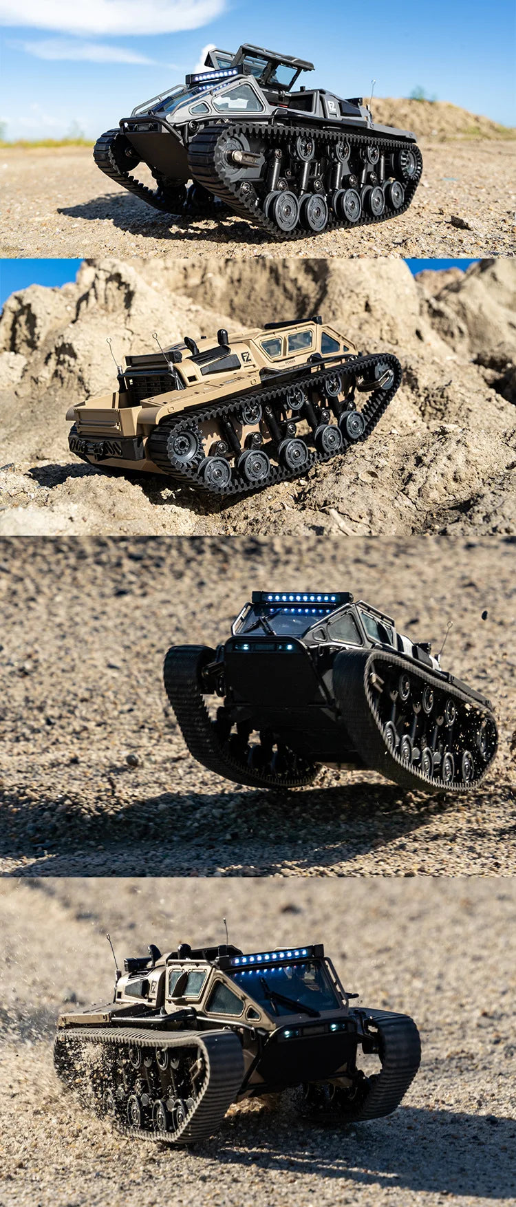 2.4G JJRC C8812 Full Scale Tracked RC Tank, Remote Control Tank With 360° Rotation Drift, RC Model Off-Road Vehicle, Children Gift