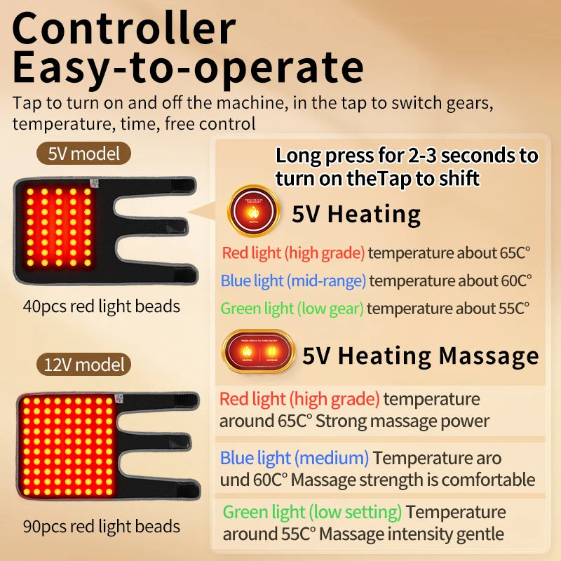 Red Light Therapy Heated Elbow Sleeve | Relieves Joint & Arm Pain, Arthritis | Heating & Massage Function Relieves Arm Numbness