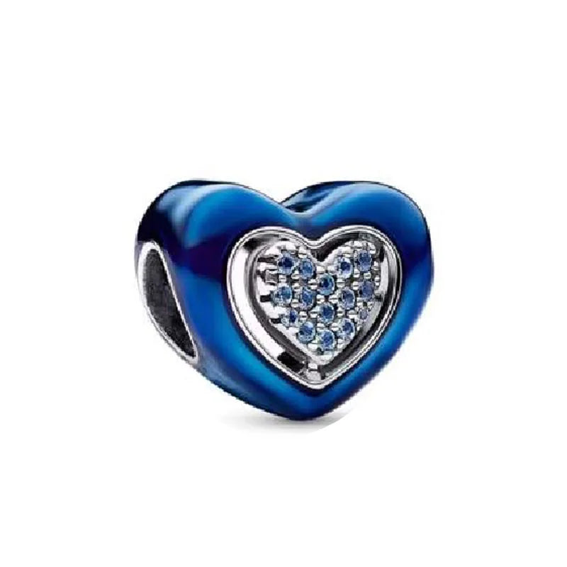 Nuevo colgante de plata 925 compatible con pulsera original, joyas para mujer, serie azul, colgante de pulpo, delfín, búho, camaleón