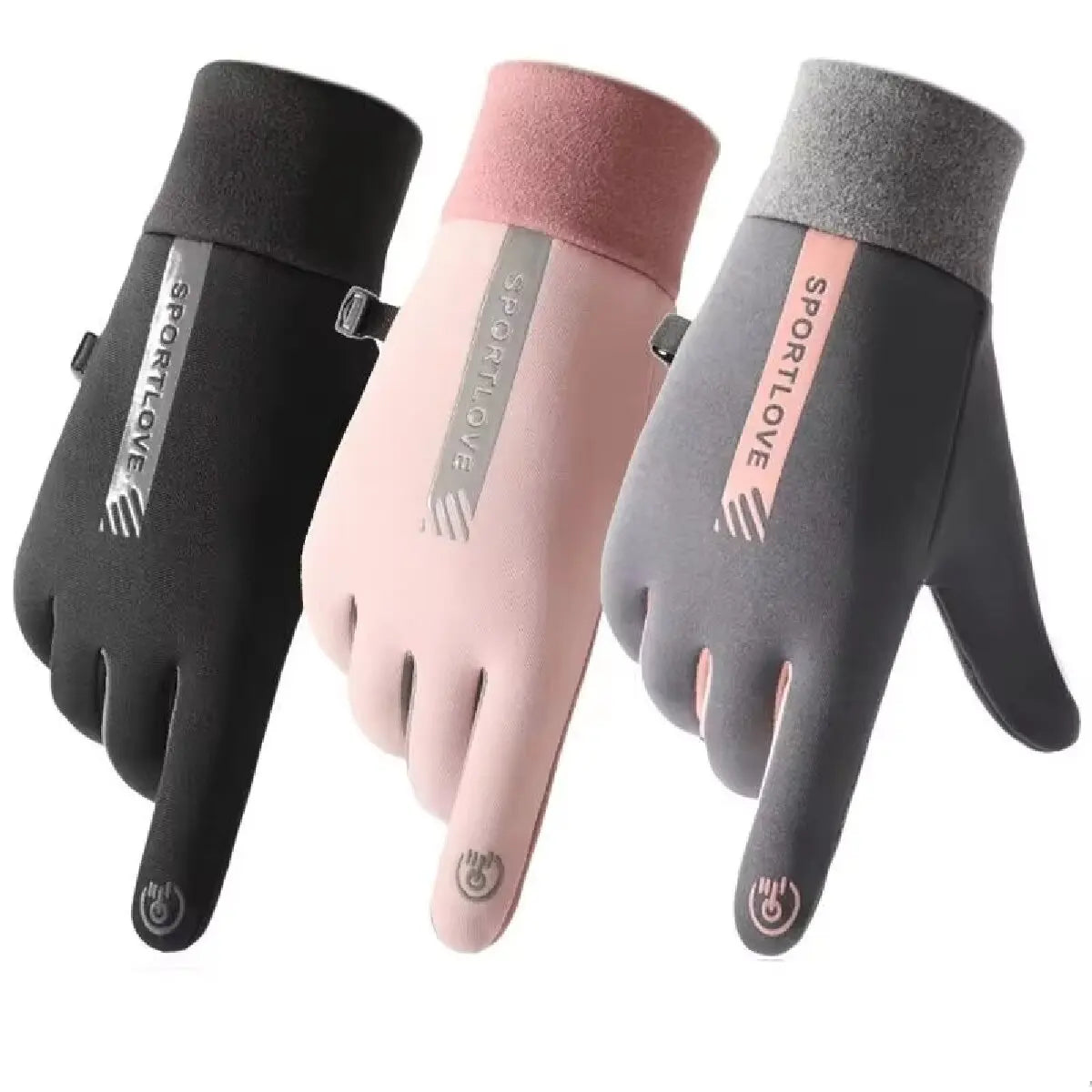 Women's Winter Cycling Bike Gloves, Thermal Fleece, Cold Resistant, Windproof, Warm, for Outdoor Running and Skiing