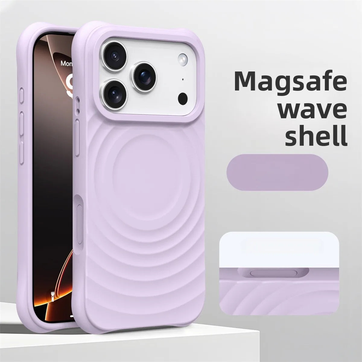 Official Phone Case For iPhone Air 17 16 15 14 Pro Max Water Ripple Silicone For Magsafe Wireless Charge Magnetic Soft Cover