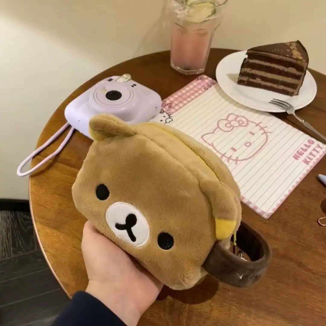 Kawaii Rilakkuma Coin Purse Wallet, Creative Peripheral Korilakkuma CCD Storage Card Bag, Couple Birthday Small Storage Bag Gifts