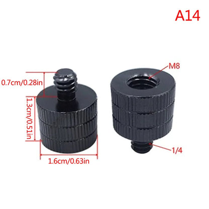 1/4 to M4 M5 M6 M8 M10 Conversion Screw 3/8" Male to Female Thread Screw Mount Converter Standard 1/4 Mount Adapter Screw