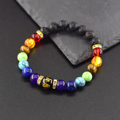 7 Chakra Bracelet Men Women Natural Crystal Healing Anxiety Jewelry Mandala Yoga Meditation Bracelet Rainbow 7 Color Bracelet
