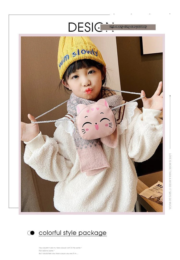 Cartoon Kids Bag, Fashion Cute Cat Crossbody Bag, Coin Wallet Lovely Hand Bags for Boys and Girls, Mini Shoulder Bags