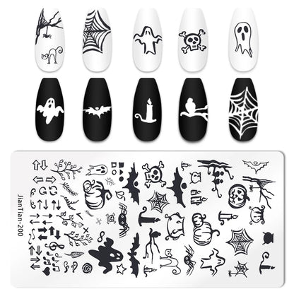 RJ Halloween Nail Stamping Plates, Beautiful zombie Festival Pattern Nail Art Image Plates, Stainless Steel Nail Art Plate Stencil