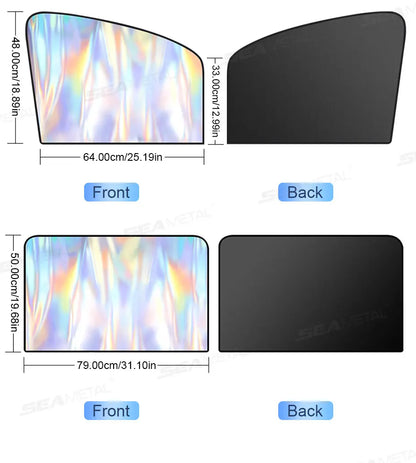 SEAMETAL Magnet Car Side Window Curtain Summer Cooling Car Sunshades UV Protector for Front/Back Window Car Styling Accessories