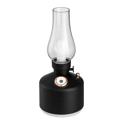 Nuevo humidificador de aire con lámpara retro de vela, difusor de aroma inalámbrico, aceite esencial recargable, 7 luces de colores, niebla fría para el hogar