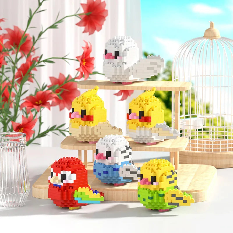 Cute bird puzzle small building block set, creative educational building toys suitable for boys and girls, toys suitable for dec