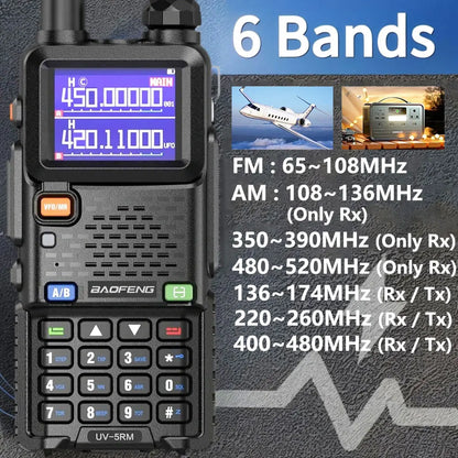 Baofeng UV-5RM Walkie Talkie Long Range Wireless Copy Frequency Two Way Radio Type-C Charger Upgraded UV 5R Full Band Transceiver