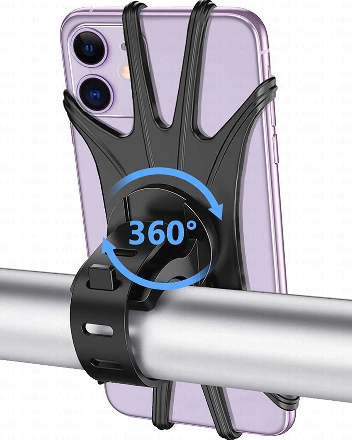 Silicone Bicycle Phone Holder Universal Bike Motorcycle Mobile Phone Stand Handlebar Clip Bracket for 4 to 6.5 inch Cell Phone