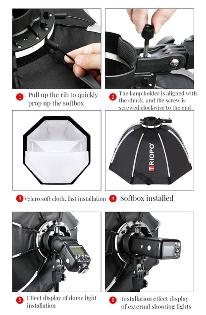 Softbox, Octagon Umbrella Light Box For Godox AD200 V1 Speedlite Flash Light, Photography Photo Studio, Triopo