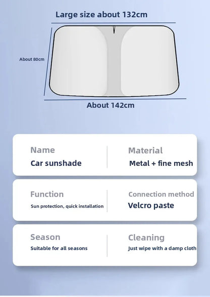 Car Window Sunshade Cover, Sun Shade, Windshield Visor Protector Windscreen Folding, Auto UV Protection Curtain Styling Accessories