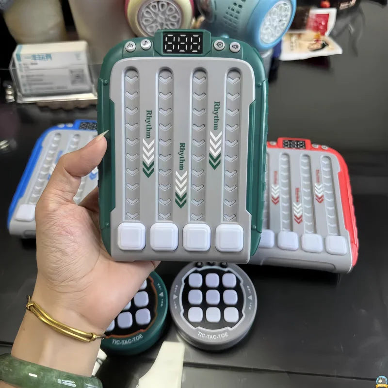 Music Rhythm Game Machine, Light Up Puzzle Toys, Montessori Travel Sensory Toys, Brain Training Electronic Games For Kids Gifts