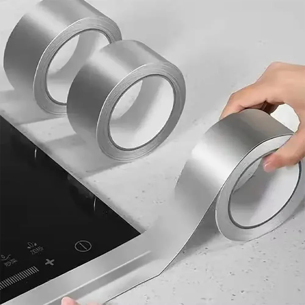 Cinta de papel de aluminio de alta resistencia a la temperatura, cinta de reparación de tuberías de cocina, lámina de sellado adhesiva, cinta a prueba de fugas con aislamiento térmico