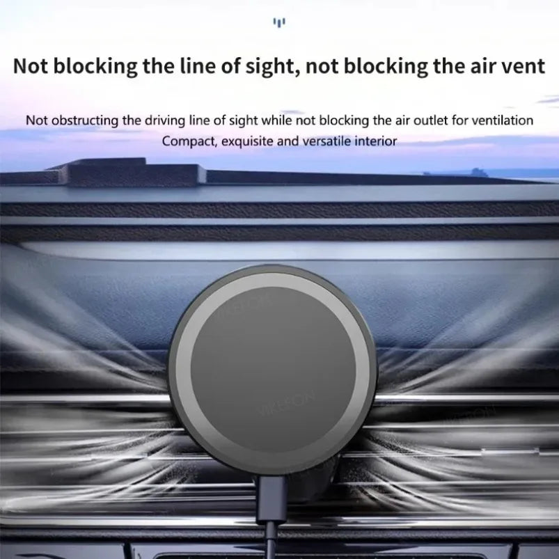 15W Car Magnetic Air Vent Phone Holder Wireless Charger Stand For Magsafe iPhone 17 16 15 Pro Max 14 13 12 Fast Charging Station