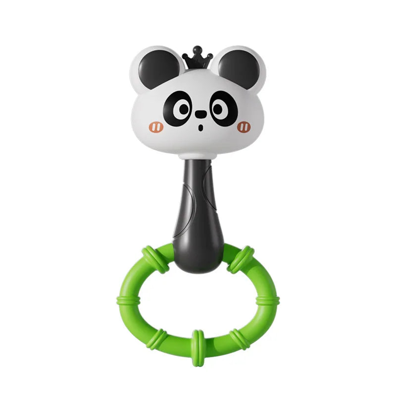 Animal Rattle Handbell, Infant Developmental Hand Grip Baby Toys, Cute Animal with Sound for Newborn Teether Gift Handbell