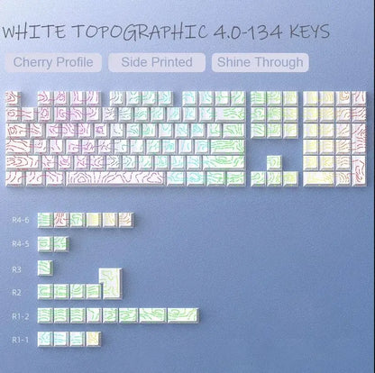 Contour 4.0 Side Engraved Keycap PBT Translucent 97 Key Gaming Mechanical Keyboard Key Cap White For Magnetic Switch F75 GMK87
