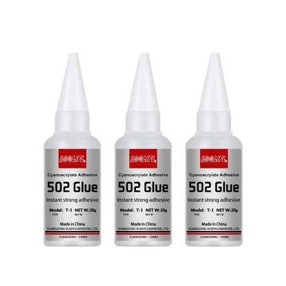 LOOLIFL 502 Super Glue Instant Quick-drying Cyanoacrylate Adhesive Leather Rubber Glass Wood Metal Strong Bond Liquid Glue Tool