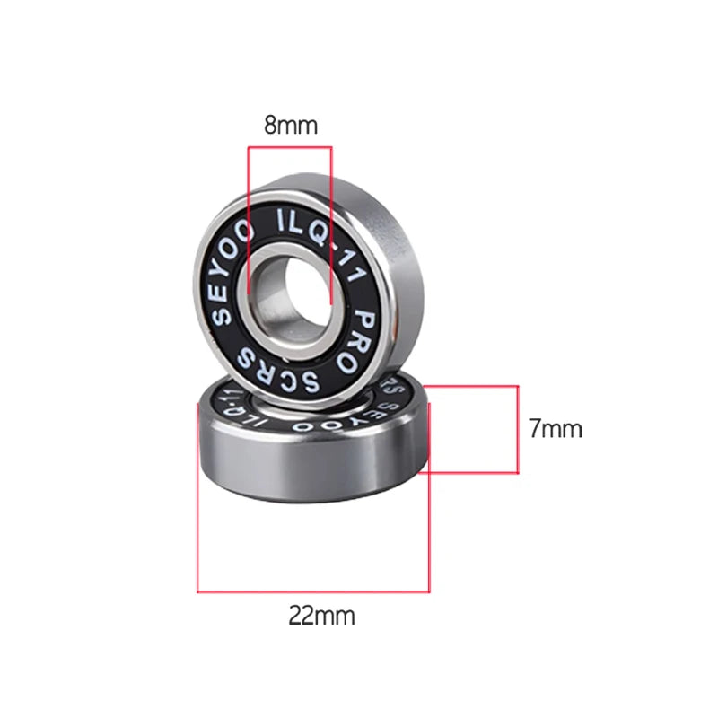 8PC bearings ILQ-11 high-speed bearings are suitable for skateboard, longboard, inline roller skates, and ice skates with low noise