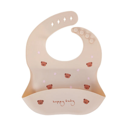 Baberos impermeables para niños, alimentación de bebés, cosas para comer, silicona suave, estampado de dibujos animados de animales, baberos ajustables para probar y alimentar al bebé
