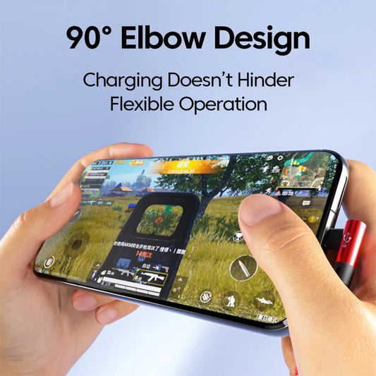 2 In 1 USB Cable To Type C Elbow 90 Degree USB C Cable 66W Fast Charging Data Micro USB Phone Cable For iPhone Android Gaming