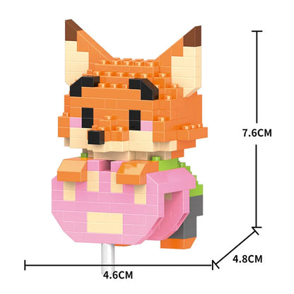 Cartoon Cool Rice Building Blocks Animal Dolls Educational Assembled Toys Ornaments Small Particles Children's Birthday Gifts