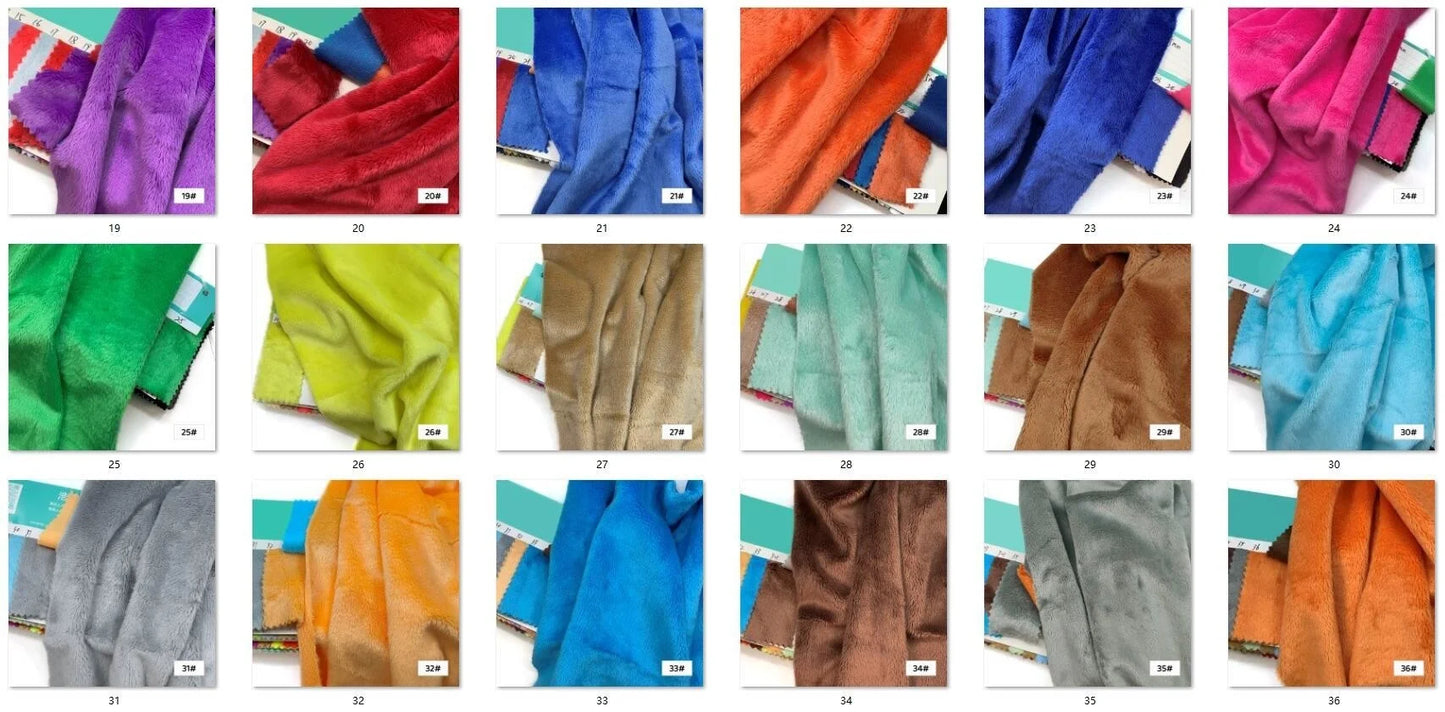 45x50cm 34~66# Plush Fabric For Sewing 5mm Pile Length 100 Polyester Hair Material For Popular Cotton Dolls DIY Handmade Fabric