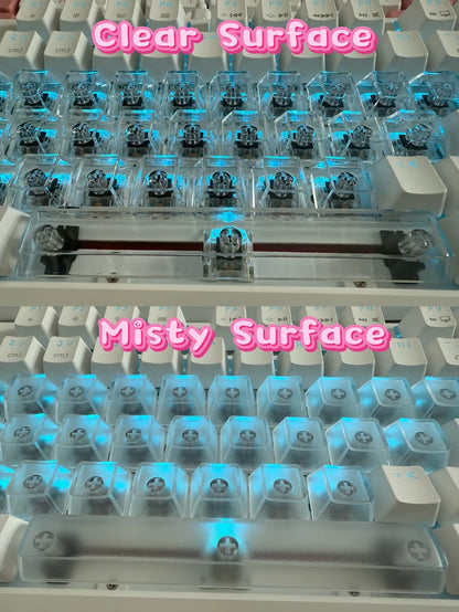 Full Sets Transparent Keycaps for Mechanical Keyboard Front/Side/None Print RGB Backlit Full/Misty Transparent Keycap 130+ Key
