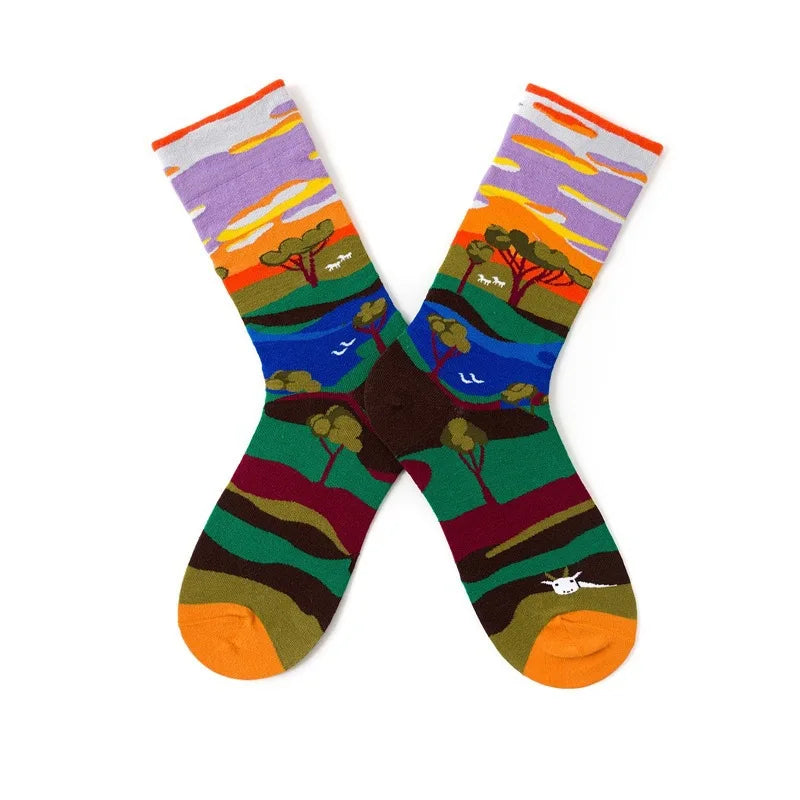 New cotton socks high-quality men's and women's British style casual Harajuku fashion novelty literary couple sexy socks