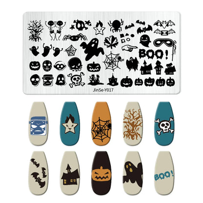 RJ Halloween Nail Stamping Plates, Beautiful zombie Festival Pattern Nail Art Image Plates, Stainless Steel Nail Art Plate Stencil