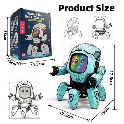 Kids Dance Robots Music LED 6 Claws Octopus Robot Birthday Gift Toys For Children Early Education Baby Toy Boys Girls