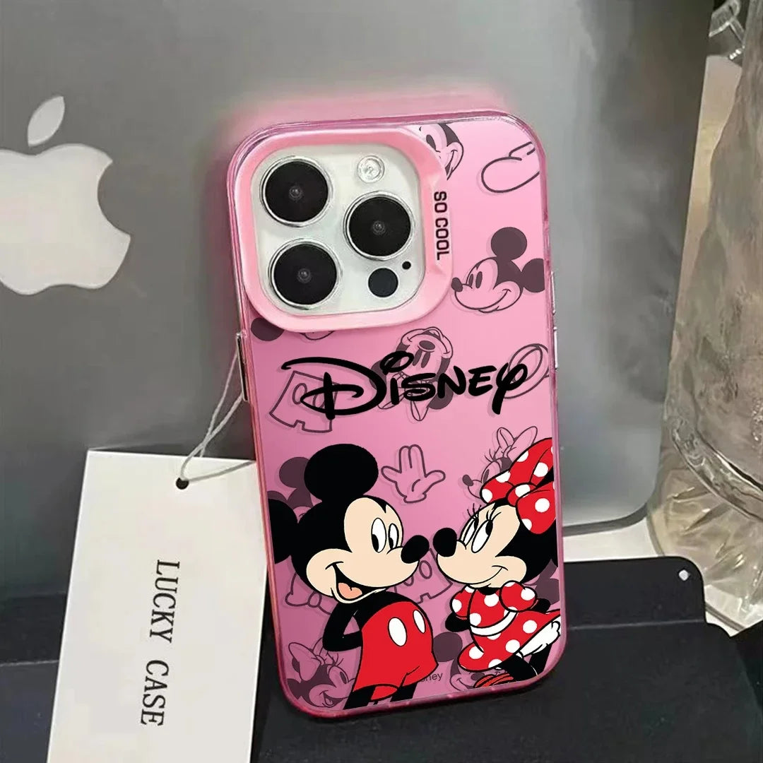 Lovely Mickey Minnie Mouse Cartoon Cute Couple Phone Case For iPhone 16 15 14 13 12 11 Pro Max XR XS Max 7 8 Plus MINI, Y2K Cover