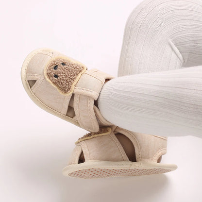 Cute Bear Soft Sole Comfortable Sandals for Infants and Toddlers, Baotou Anti Kick First Step Shoes 0-18 Months