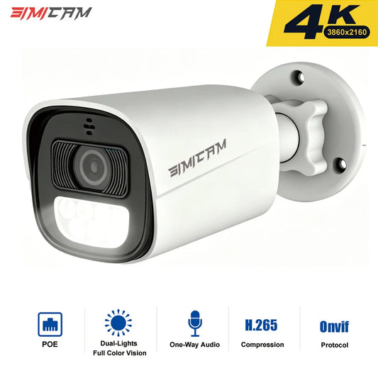 4K 5MP 4MP Home PoE IP Security Camera Outdoors Waterproof Audio Color Night Vision Surveillance Bullet Camera for NVR