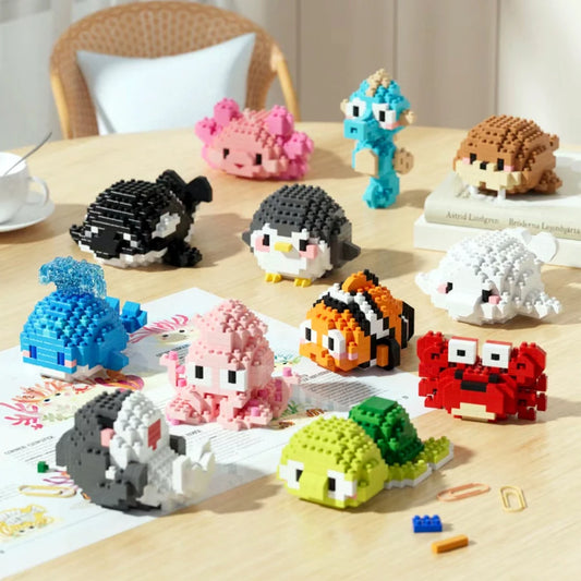 Sea World Series Mini Marine Organism Building Blocks, DIY Toys, Micro Bricks, Animals Toys, Educational Sets Gift Items