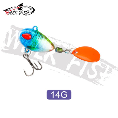 WALK FISH Sinking 3g-21g VIB Lure Spoon Spinner Fishing Bait Wobblers Metal Jig Rotating Sequin Tail Far Casting For Sea Bass