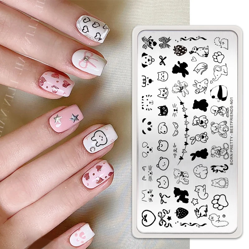 BORN PRETTY Stamping Plate Snowflake Winter Christmas Flower Snakes Design For Nail Polish Printing Template Tools Supplies