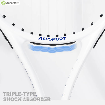 Carbon Fiber Tennis Racket, T800 18K-Professional Grade with Bag&Strap Lightweight Training Racquet for Adults Men&Women, ALPSPORT