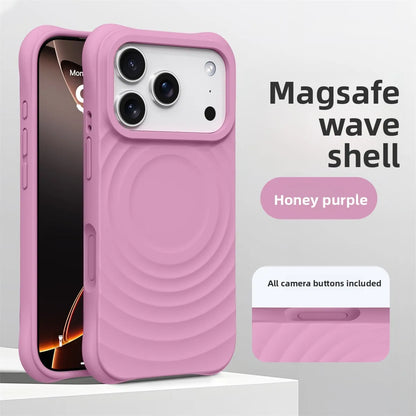 Official Phone Case For iPhone Air 17 16 15 14 Pro Max Water Ripple Silicone For Magsafe Wireless Charge Magnetic Soft Cover