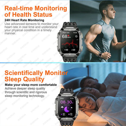 New 1000mAh Battery Smart Watch, 1.95 Inch AMOLED Screen, Men Outdoorsports Watch, IP68 Waterproof Bluetooth Call Sports Smartwatch